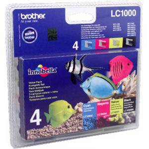 Brother LC-1000 BK/C/M/Y VALUE BP Ink Cartridge Set for DCP-130/330/540, MFC-240/440/660, DCP-350/560/770, MFC-465/680/885 serie - LC1000VALBP - изображение