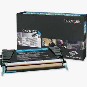 Тонер касета за Lexmark C736,/X736,/X738 Cyan Toner Cartridge for 10 000 pages Return Programme - C736H1CG - изображение