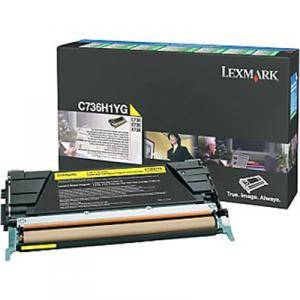 Тонер касета за Lexmark C736,//X736,/X738 Yellow Toner Cartridge for 10 000 pages, Return Programme - C736H1YG - изображение