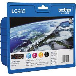 Brother LC-985 BK/C/M/Y VALUE BP Ink Cartridge Set for DCP-J125/J315/J515, MFC-J220/J265/J415 serie - LC985VALBP - изображение