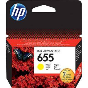 HP 655 Yellow Ink Cartridge - CZ112AE - изображение