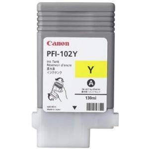 Мастилена касета Canon Dye Ink Tank PFI-102 Yellow for iPF500, iPF600, iPF700, 0898B001AA - изображение