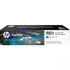 Мастилена касета HP 981Y Extra High Yield Cyan Original PageWide Cartridge, L0R13A - изображение