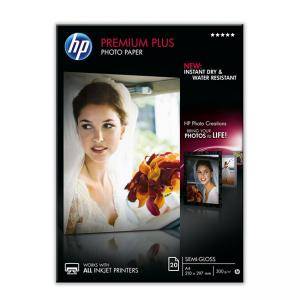 Хартия HP Premium Plus Semi-gloss Photo Paper-20 sht/A4/210 x 297 mm, CR673A - изображение