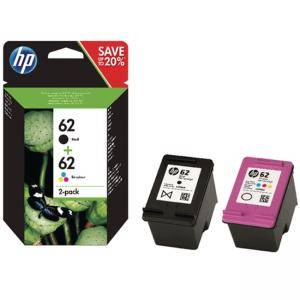 Комплект мастилници HP 62 Combo 2-Pack Original Ink Cartridge, Black/Tri-color,  Page Yield 200/165, HP ENVY 5642/5644/5744/5646/5540, N9J71AE - изображение