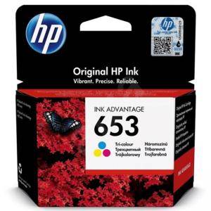 Мастилница HP 653 Tri-color Original Ink Advantage Cartridge, 3YM74AE - изображение
