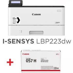 Лазерен принтер Canon i-SENSYS LBP223dw, USB 2.0 Hi-Speed, Бял, 3516C008AA + Canon CRG-057H - изображение