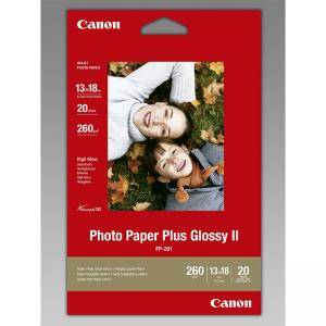 Гланцирана фото хартия Canon Plus Glossy II PP-201, 13x18 cm, 20 листа, 2311B018AA - изображение