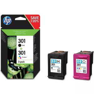 Консуматив HP 301 Combo 2-Pack Original Ink Cartridge, Page Yield 190/165, HP ENVY 5642, 5644, 5744, 5646, 5540, Black/Tri-color, N9J72AE - изображение