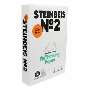 Копирна хартия N2 Steinbeis, ISO 85, 100 процента рециклирана, A4, 80 g/m2, 210 x 297 мм, 500 листа, 5 пакета, 1505100324 - изображение