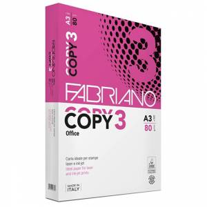 Копирна хартия Fabriano Copy 3, A3, 420 x 297 mm, 80 g/m2, Гладка, 500 листа, 1505100120 - изображение