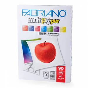 Копирна хартия Fabriano Multipaper, A3, 420 x 297 mm, 110 µm, 90 g/m2, Гланц, 500 листа, 1505100195 - изображение