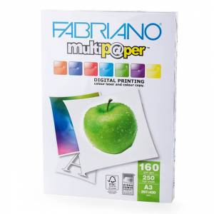 Копирен картон Fabriano Multipaper, A3, 420 x 297 мм, 150 µm, 160 g/m2, Гланц, 250 листа, 1505100205 - изображение