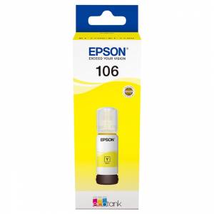 Бутилка с мастило EPSON 106 EcoTank Photo, за L7160 и L7180, Yellow, C13T00R440 - изображение
