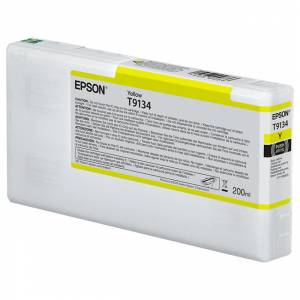 Мастилена касета Epson Ultrachrome HDR, T9134 Photo, 200ml, Yellow, C13T913400 - изображение