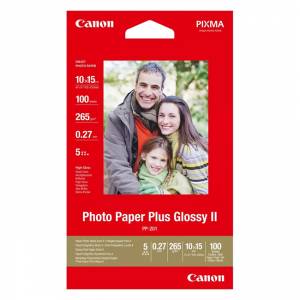 Гланцирана фото хартия Canon Plus Glossy II PP-201, 10x15, 100sheet - изображение
